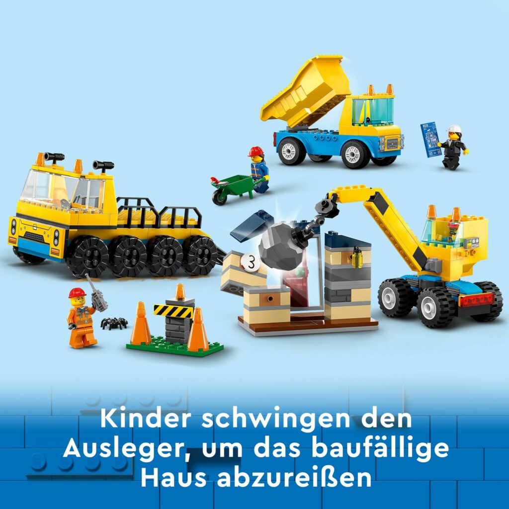 Produktabbildung Baufahrzeuge und Kran mit Abrissbirne