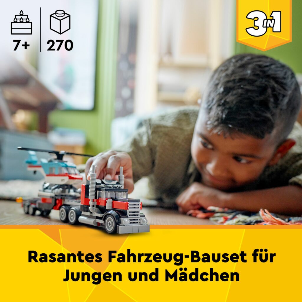 Produktabbildung Tieflader mit Hubschrauber