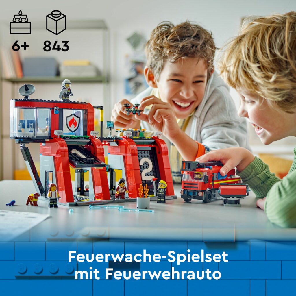 Produktabbildung Feuerwehrstation mit Drehleiterfahrzeug