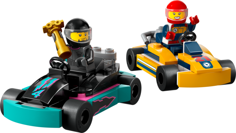 Go-Karts mit Rennfahrern