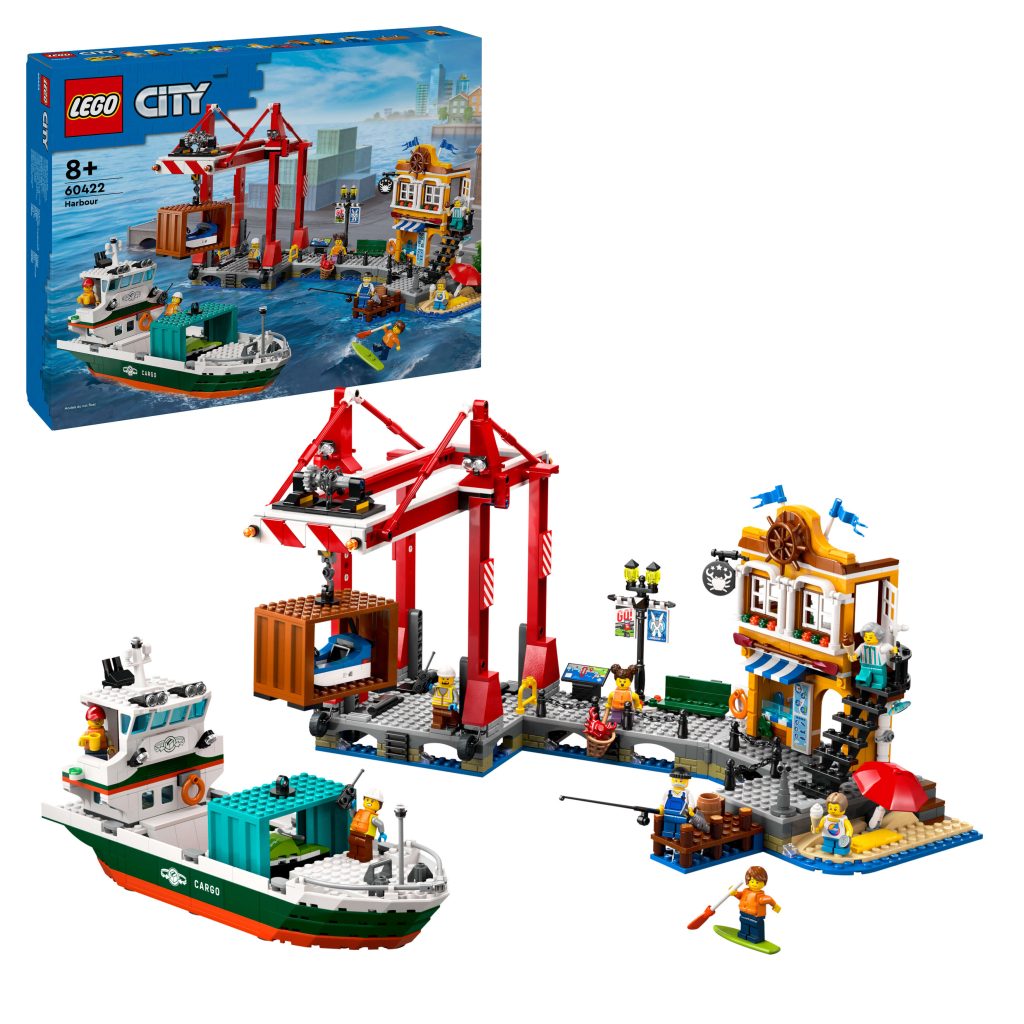 Produktabbildung Hafen mit Frachtschiff