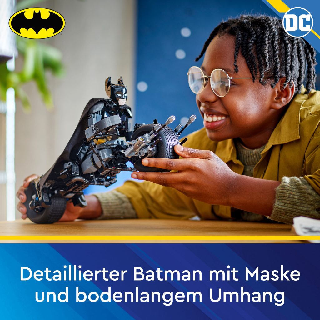 Produktabbildung Batman™ Baufigur mit dem Batpod