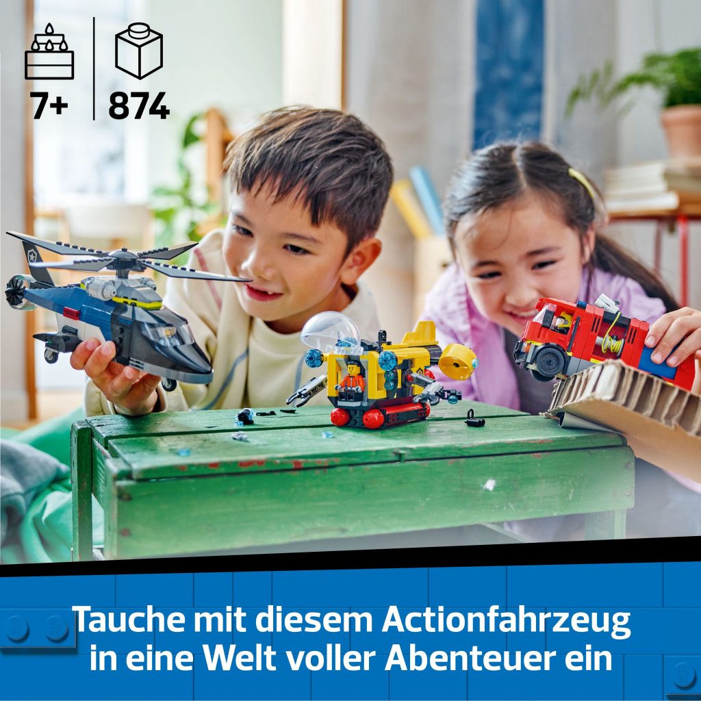 Produktabbildung Kombinationsset mit Hubschrauber, Löschauto und U-Boot