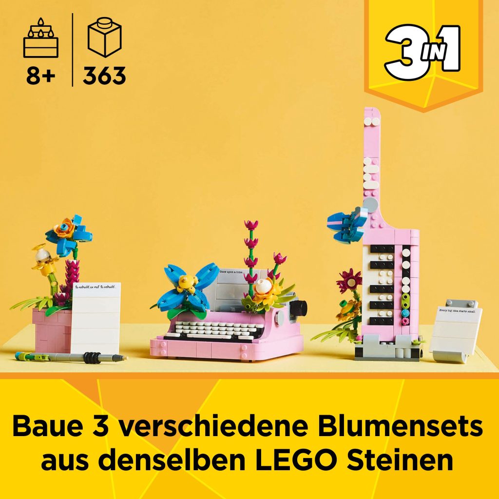 Produktabbildung Schreibmaschine mit Blumen