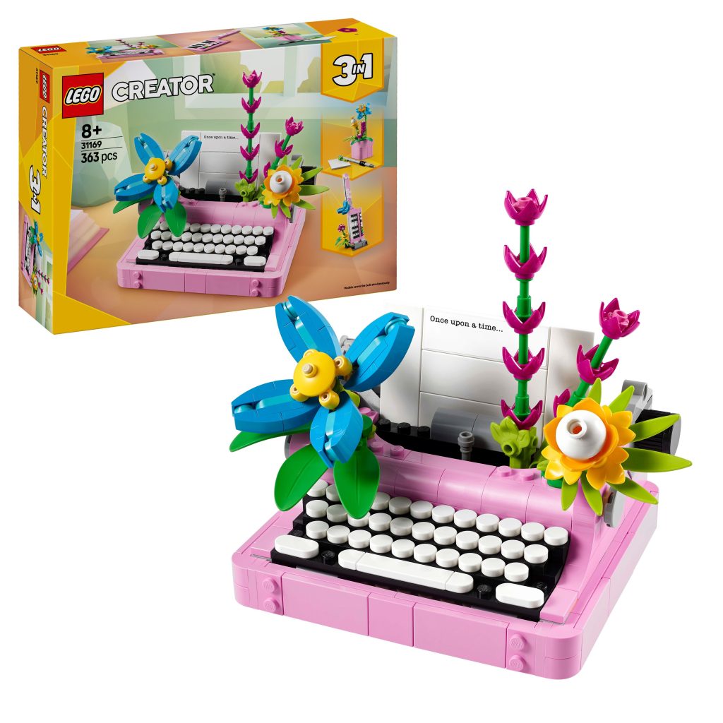 Produktabbildung Schreibmaschine mit Blumen