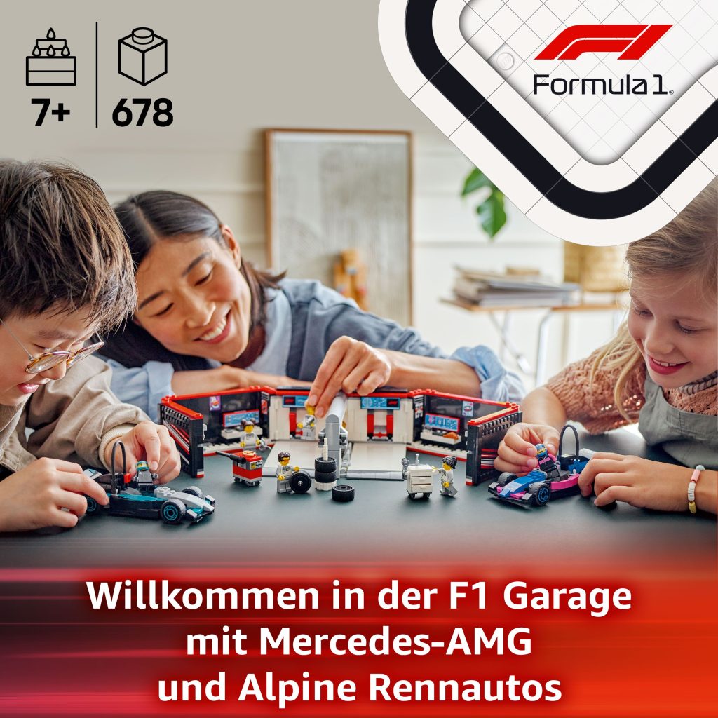 Produktabbildung F1® Garage mit Mercedes-AMG & Alpine Rennautos