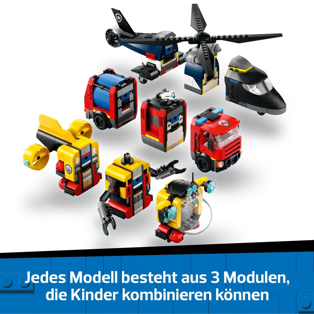 Produktabbildung Kombinationsset mit Hubschrauber, Löschauto und U-Boot