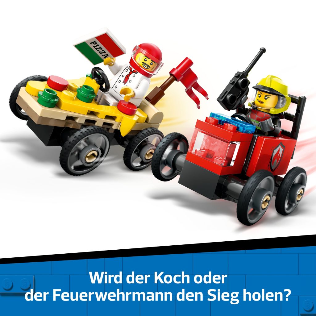Produktabbildung Pizzalieferwagen vs. Löschauto