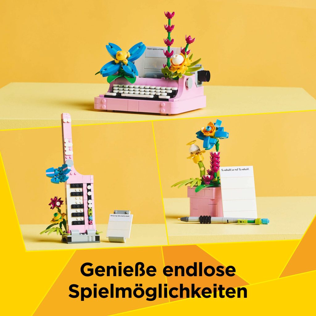 Produktabbildung Schreibmaschine mit Blumen