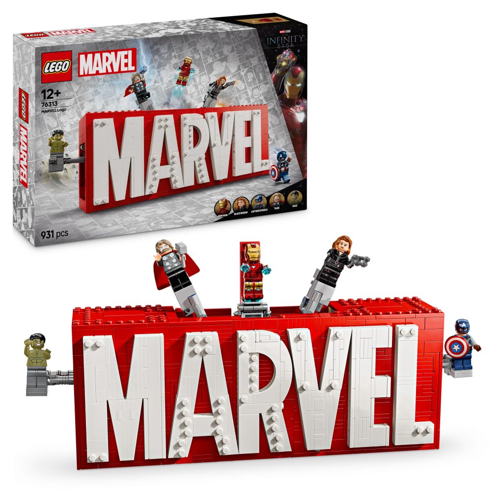 Produktabbildung MARVEL Logo & Minifiguren