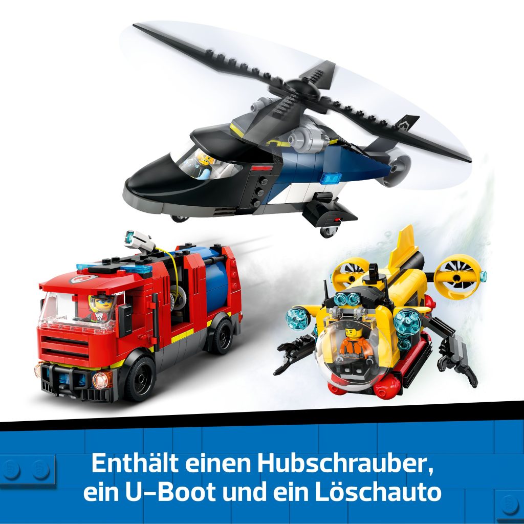 Produktabbildung Kombinationsset mit Hubschrauber, Löschauto und U-Boot