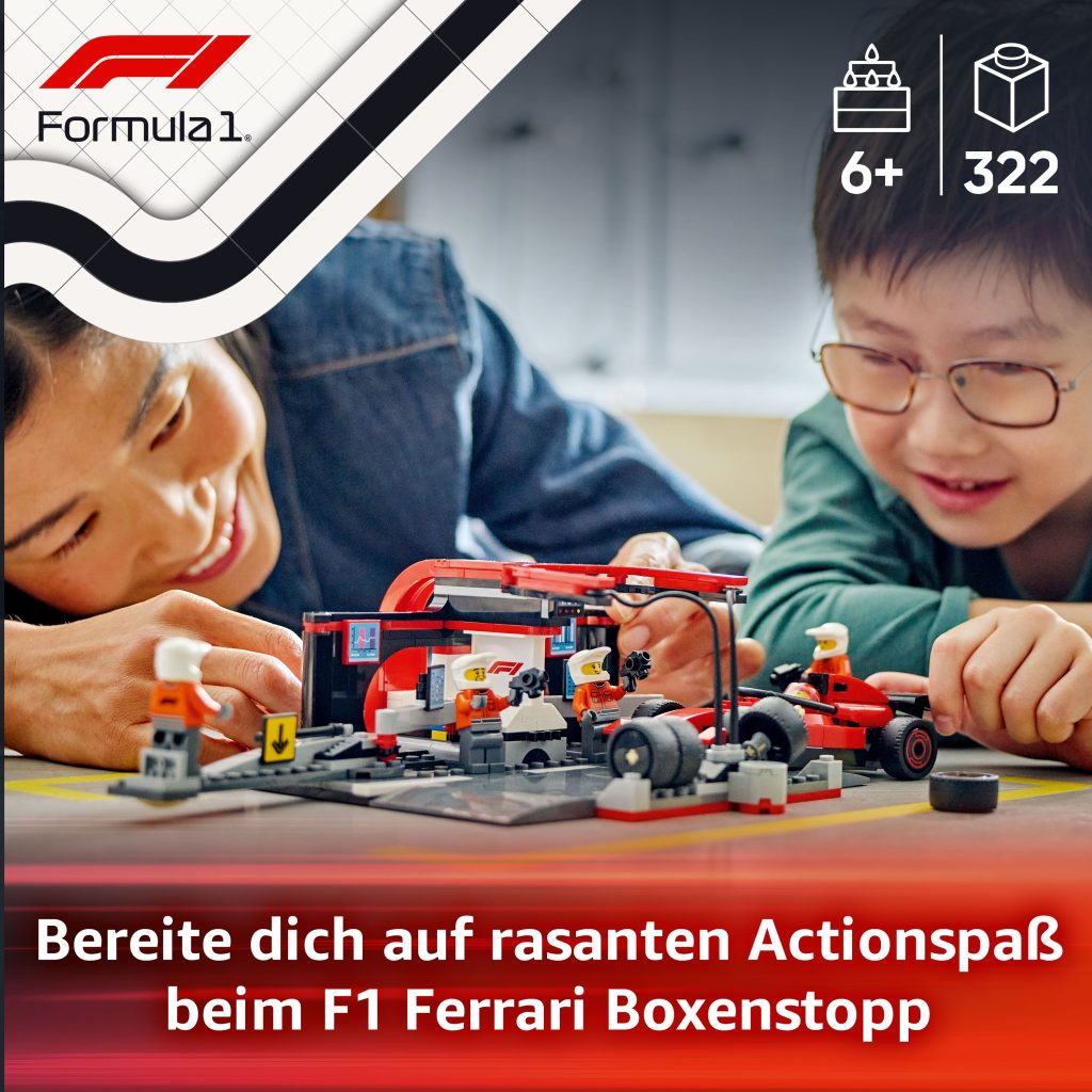 Produktabbildung F1® Boxenstopp mit Boxencrew und Ferrari Flitzer