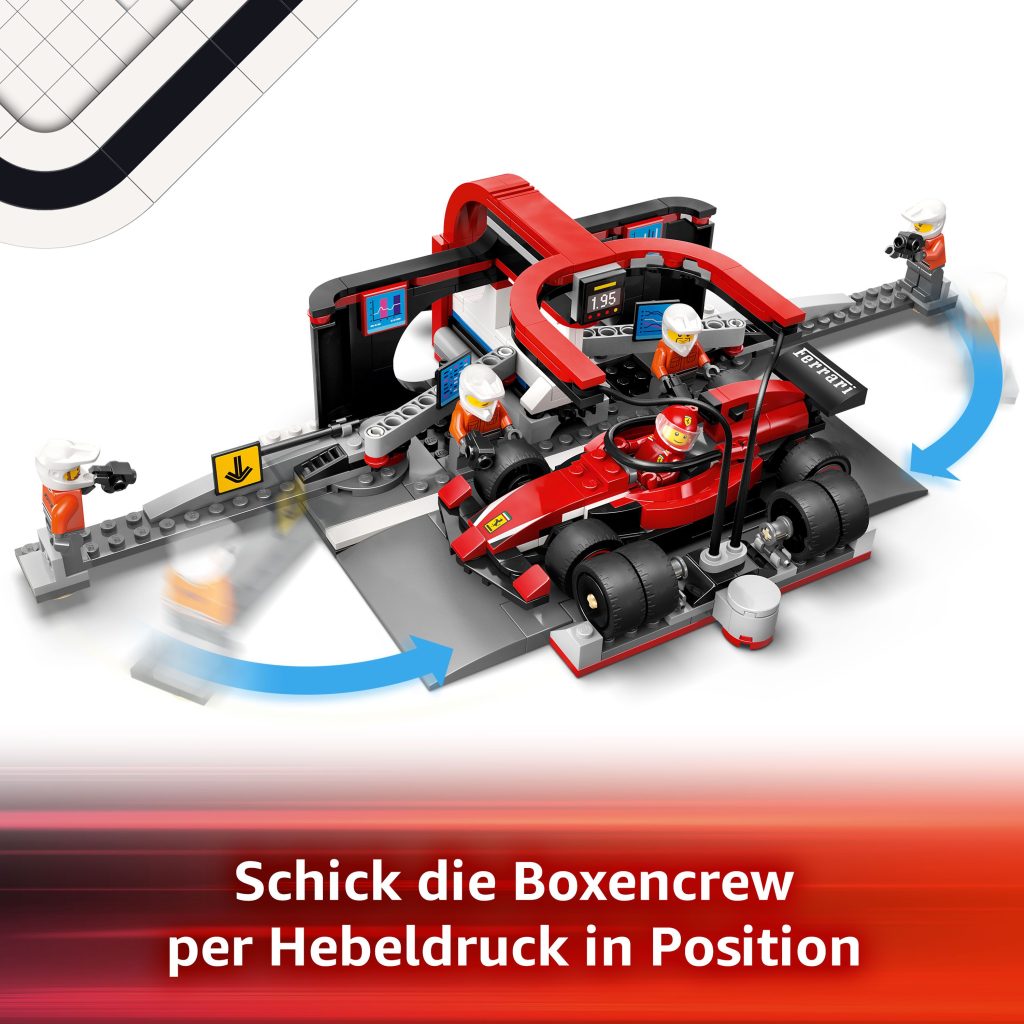 Produktabbildung F1® Boxenstopp mit Boxencrew und Ferrari Flitzer