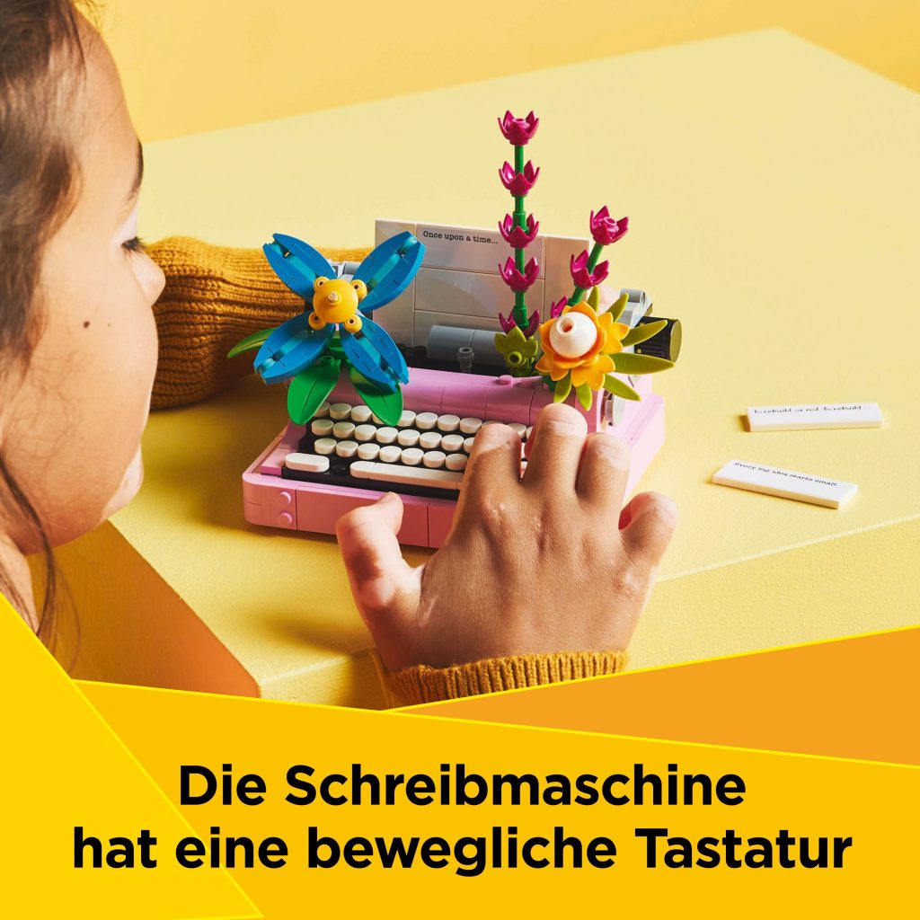 Produktabbildung Schreibmaschine mit Blumen