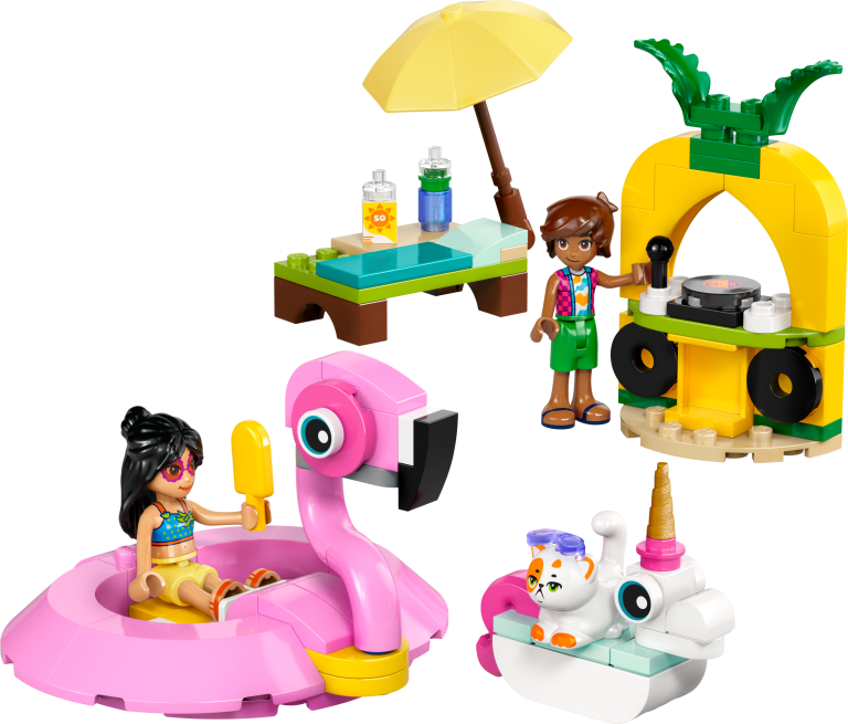 Poolparty mit Einhorn und Flamingo
